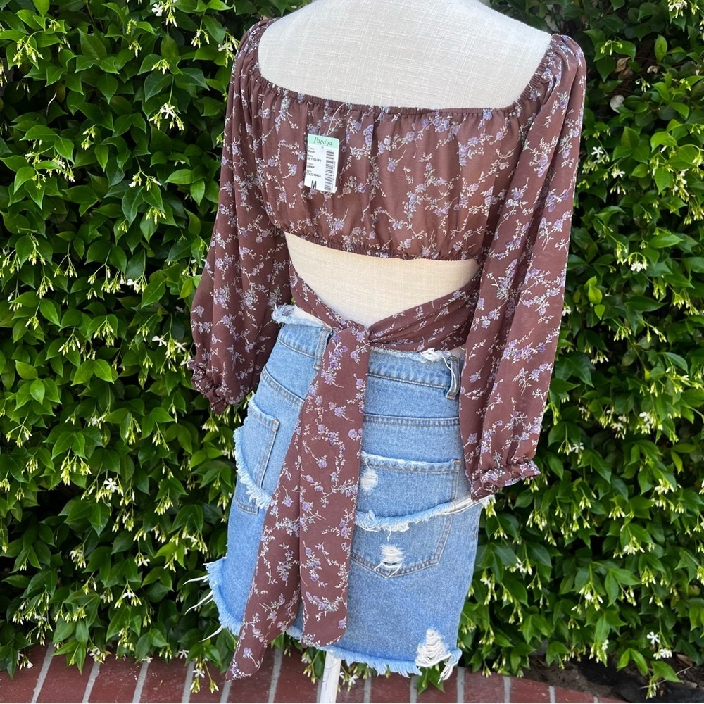 Denim Mini Skirt Signature 8 Vintage Y2K Frayed Blue Jean Women’s Size Small - Picture 5 of 5